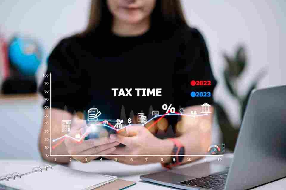 concept tax-payment optimization-business-finance-people-with-taxes icon-technology-screen-income-tax-property-background-business-individuals-corporations-such-as-vat